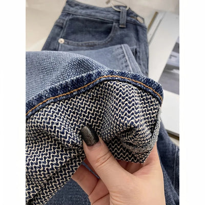 Women's Retro Blue Straight Jeans