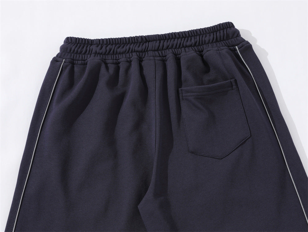 Letter Embroidery Loose Short Sweatpants Men
