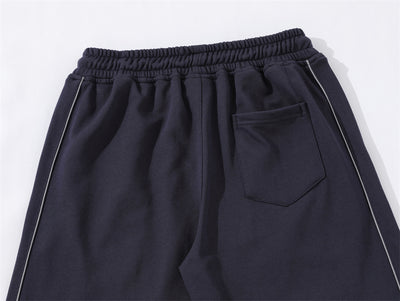 Letter Embroidery Loose Short Sweatpants Men