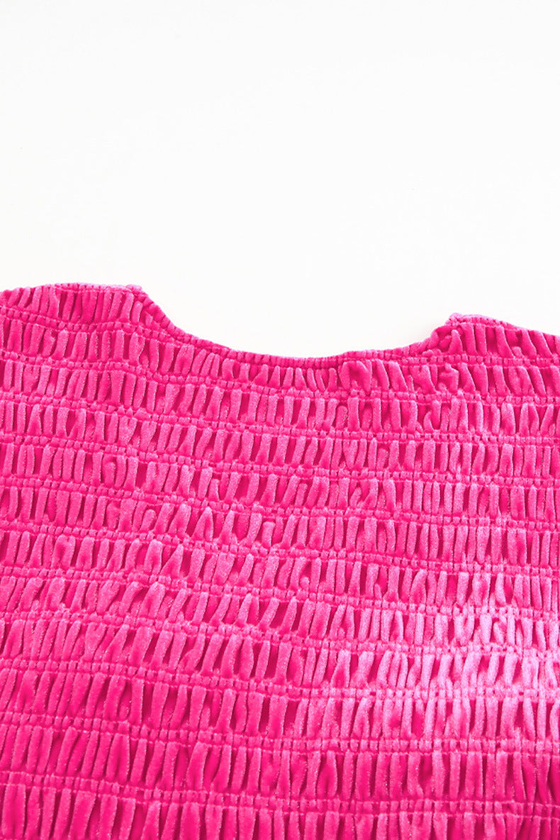 Solid Color Velvet Dress Women