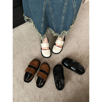 Retro Raise The Bottom One Strap Two-way Breathable Closed Toe Sandals