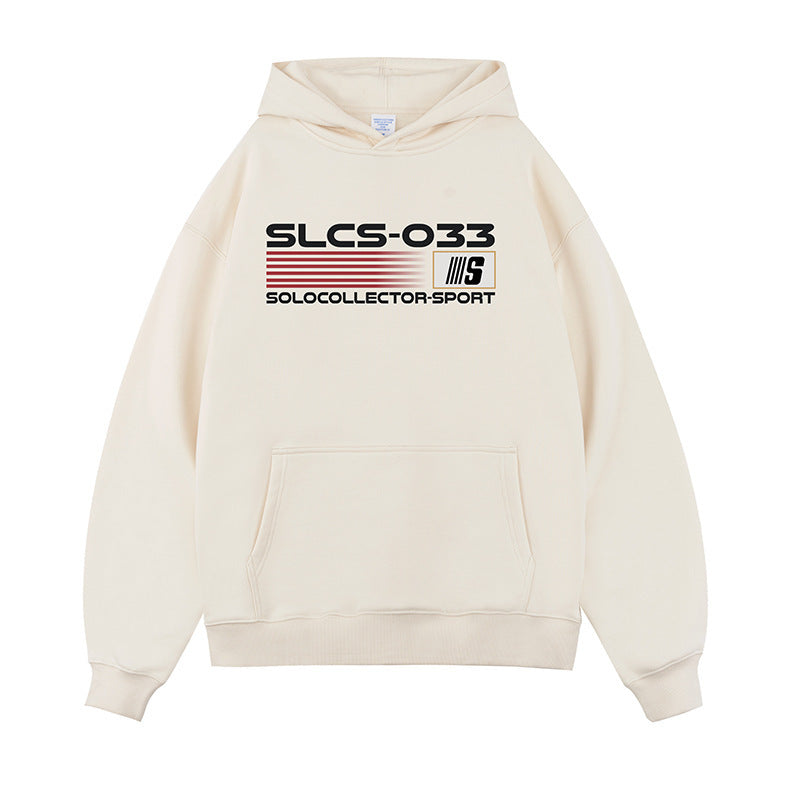 Printed Velvet Padded Hooded Sweatshirt Men