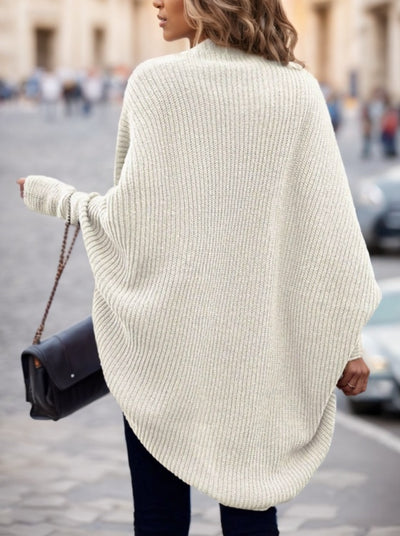 Women's Solid Color Bat Sleeve Loose Casual Cardigan