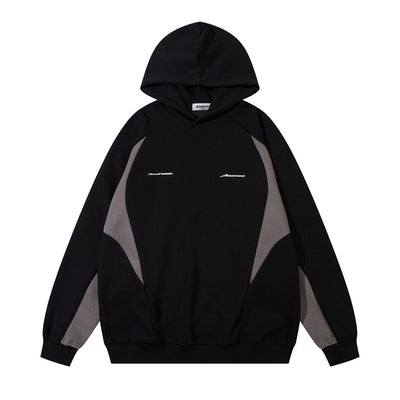 Stitching Contrast Color Hooded Sweatshirt Men
