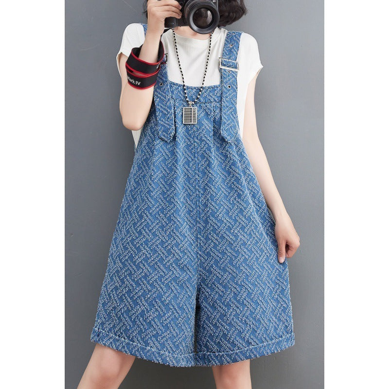 Women's New Fashion Jacquard Bib Shorts Women