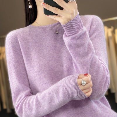 Women's Round Neck Sweater Loose Knitted Bottoming Sweater
