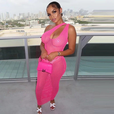 Fashion Mesh Cutout Dress Women