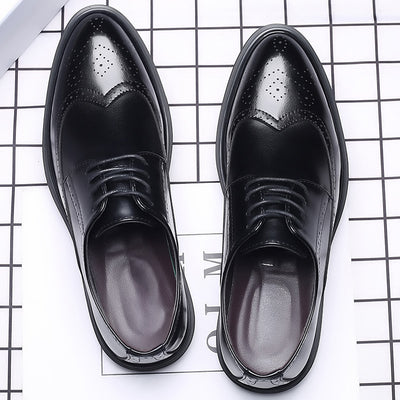 New Men's Brogue Leather Business Casual British Formal Leather Shoes