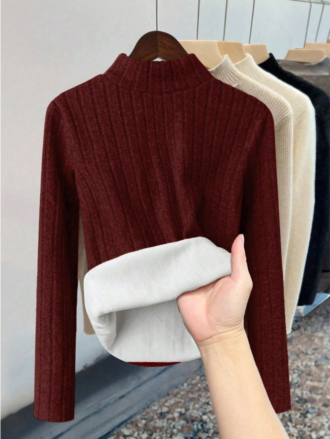 Hermal Lined Warm & Slimming Women's Long Sleeve T-Shirt