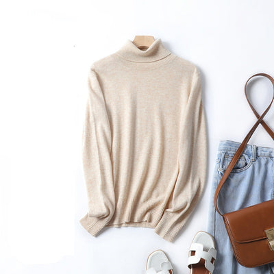 Women's Solid Color Simple Turtleneck Knitting Cashmere Sweater