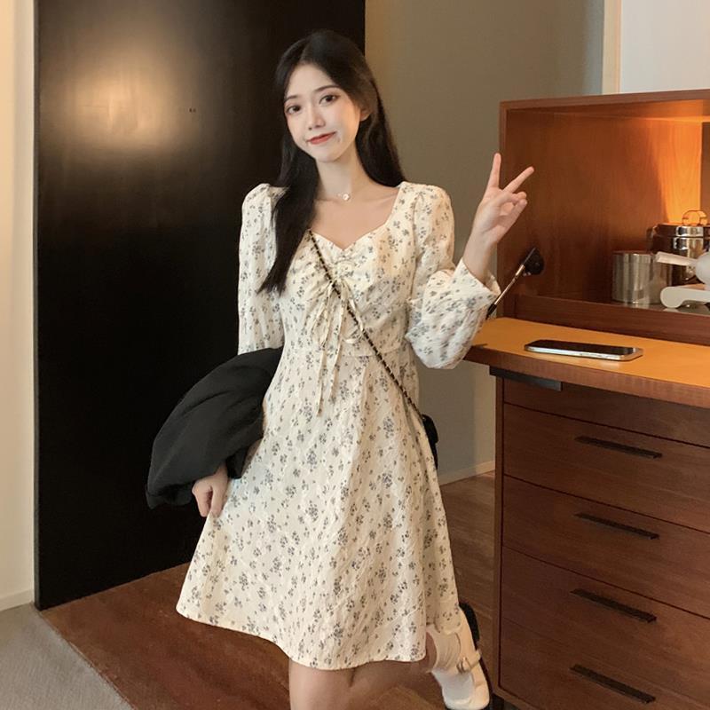 Long Sleeve Floral Dress Women