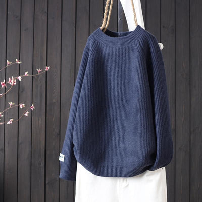 Simple Artistic Loose Pullover Women's Long-sleeved Sweater
