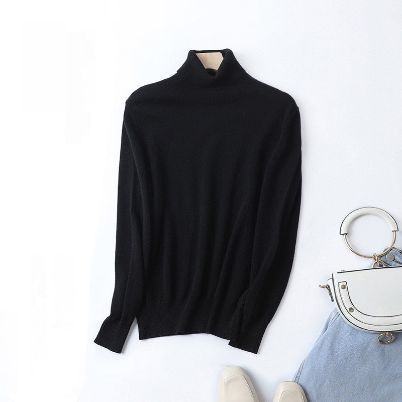 Women's Solid Color Simple Turtleneck Knitting Cashmere Sweater