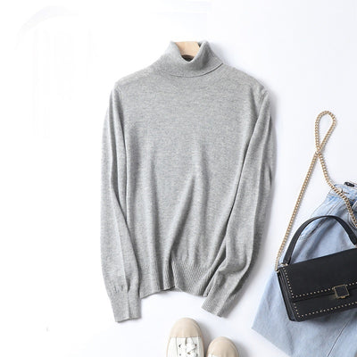 Women's Solid Color Simple Turtleneck Knitting Cashmere Sweater