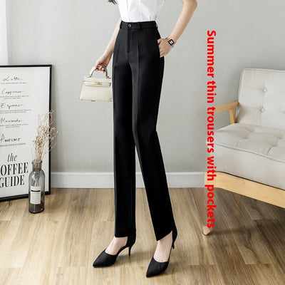 Female Office Worker Straight Workplace Suit Pant