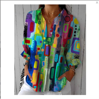 New Women's Long Sleeved Shirt For Summer Fashion, 3D Printed Shirt With Floral Pattern