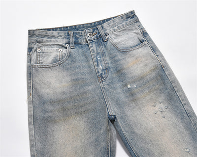 Washed Dirty Ripped Jeans For Men