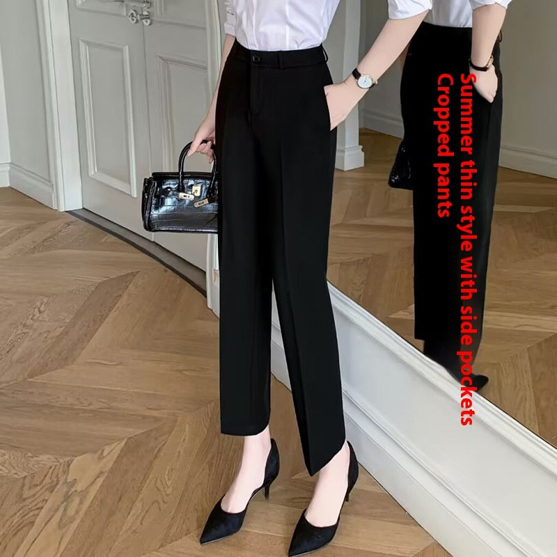 Female Office Worker Straight Workplace Suit Pant