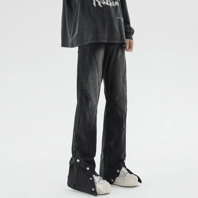 Fashion Wash Trousers Breasted Jeans Men