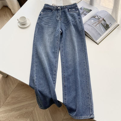 Women's Retro Blue Straight Jeans
