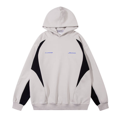 Stitching Contrast Color Hooded Sweatshirt Men