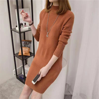 Loose Mid-length Women's Knitted Dress