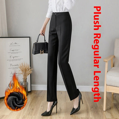 Female Office Worker Straight Workplace Suit Pant