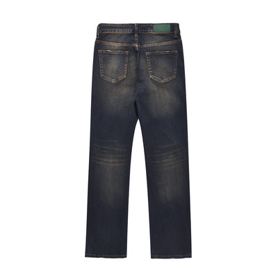 Fashion American Retro Worn Jeans Men
