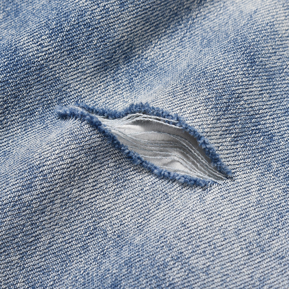 Washing Water Raw Hem Jeans Men