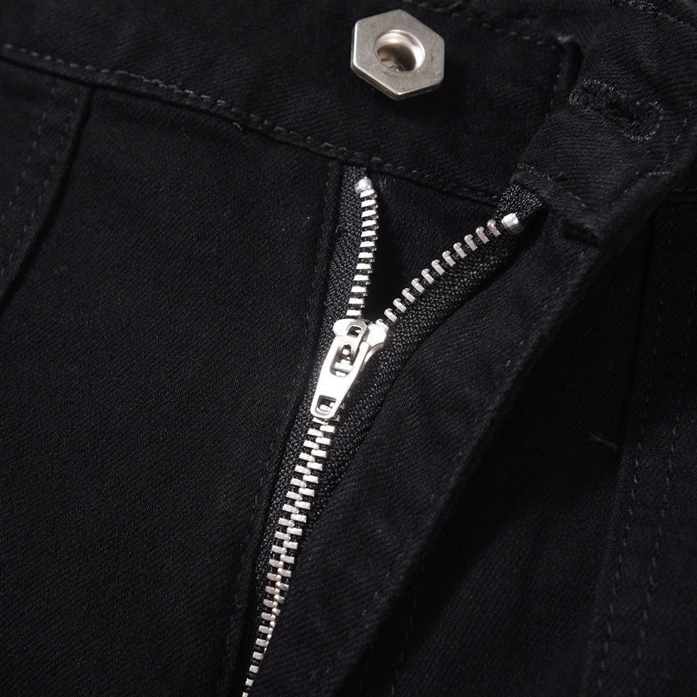 Fashion Personality Zipper Pocket Jeans Men