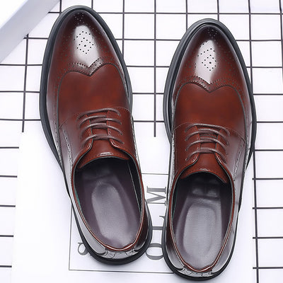 New Men's Brogue Leather Business Casual British Formal Leather Shoes