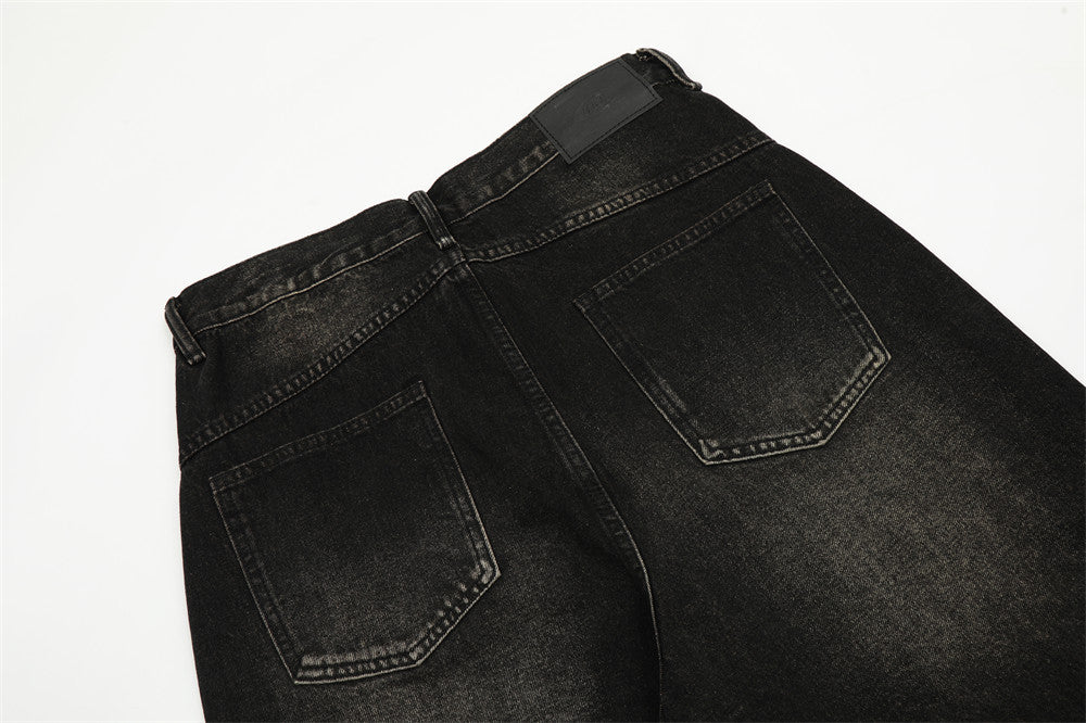 Retro Washing Gradient Worn Jeans Men