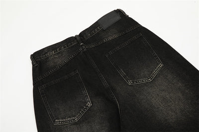 Retro Washing Gradient Worn Jeans Men