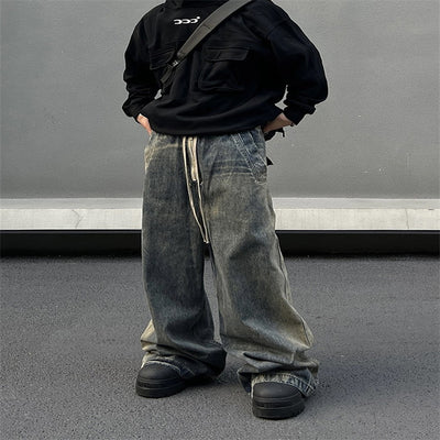 Retro Washed Gradient Jeans For Men