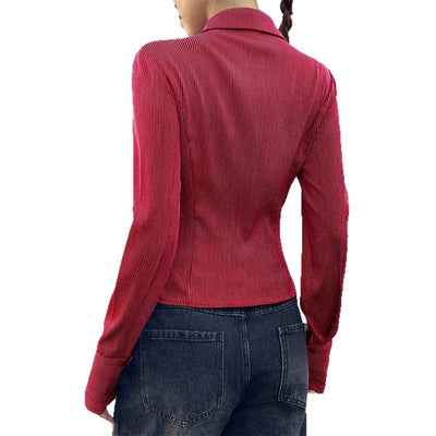 Y2g Hot Girl Style Striped Open Shirt Women's Clothing