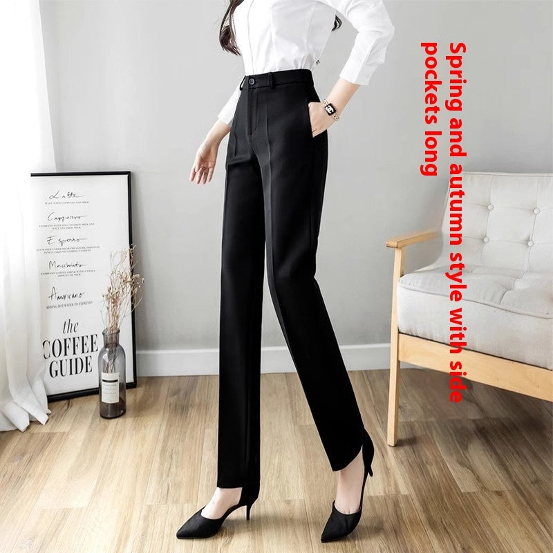 Female Office Worker Straight Workplace Suit Pant