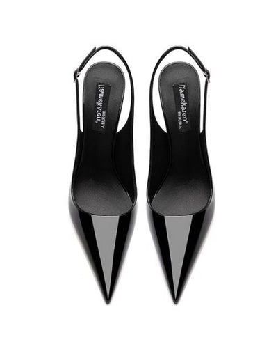 Nude Soft Leather Hollow Female Ankle-strap High Heels
