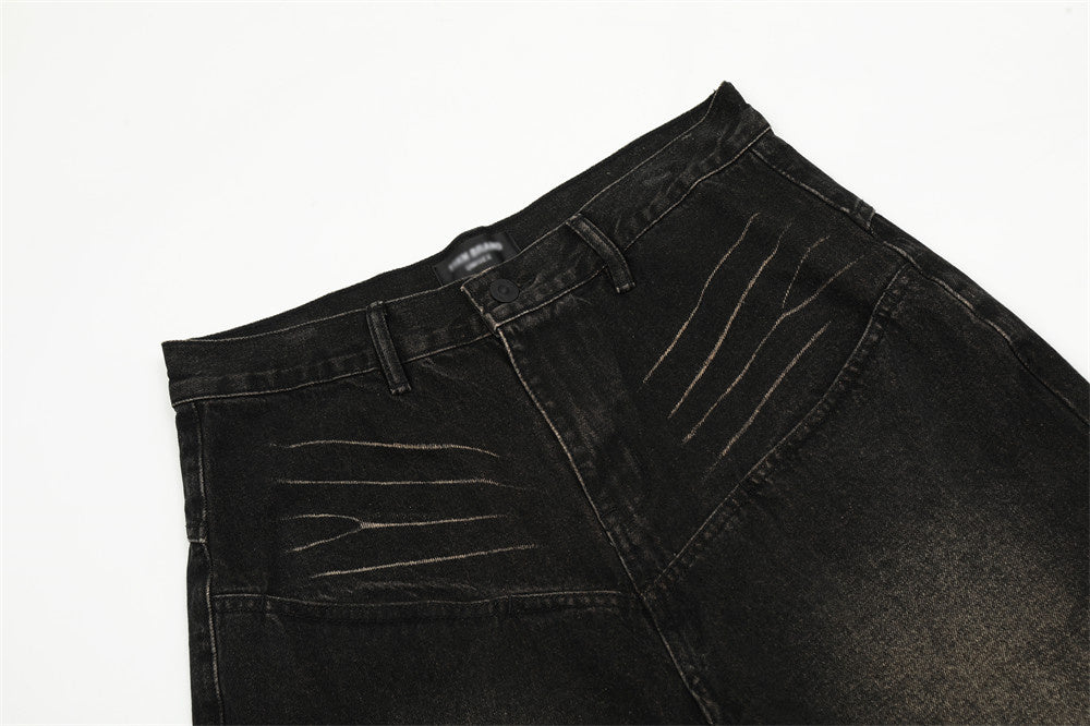 Retro Washing Gradient Worn Jeans Men