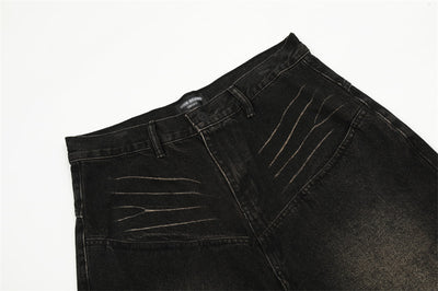 Retro Washing Gradient Worn Jeans Men