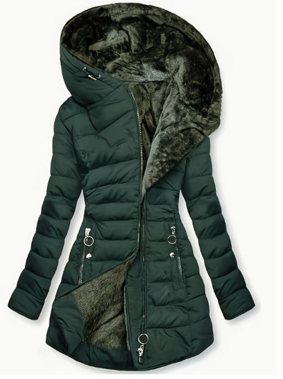 Zip-up Hoodie Puffy Coat