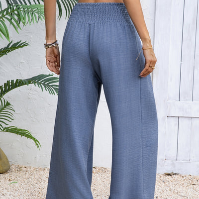 Women's New Fashionable Solid Color Front Tied Bow Loose Vacation Pants