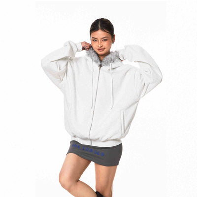 Retro Hooded Cardigan Fur Collar Sweater Loose Casual Women's Coat